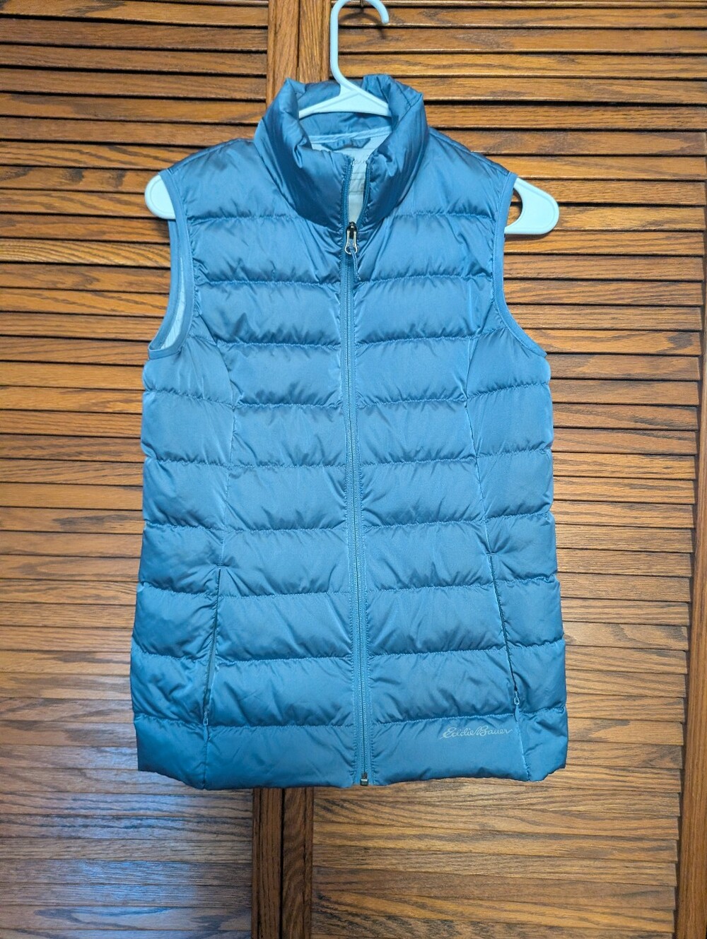Eddie Bauer Quilted Down Filled Blue Vest Women's Size Extra Small